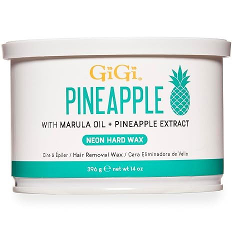 Gigi Wax - Hair Removal Pineapple Neon Hard Wax with Marula Oil + Pineapple Extract