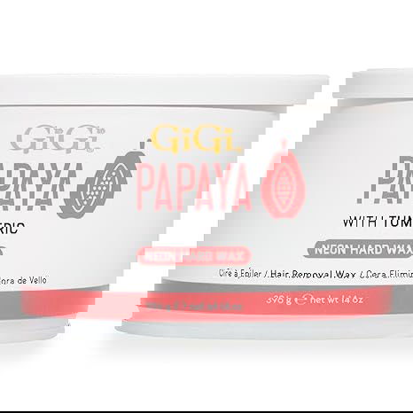 Gigi Wax - Hair Removal Papaya Neon Hard Wax with Turmeric Extract