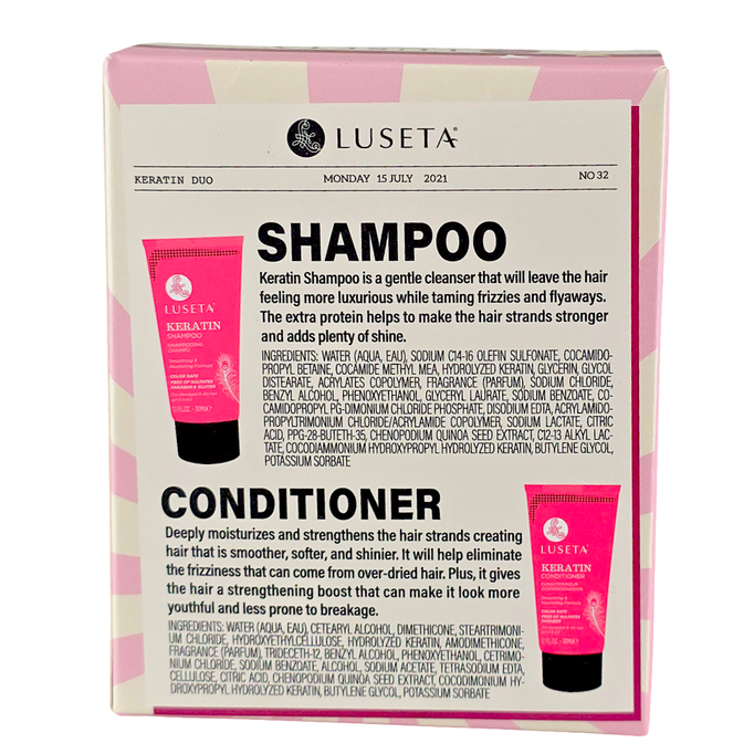 Luseta Keratin Smooth Shampoo & Conditioner Travel Duo