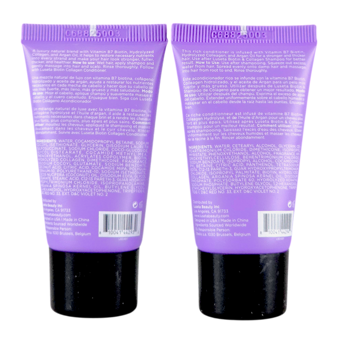 Luseta Biotin & Collagen Fortifying Shampoo & Conditioner Travel Duo