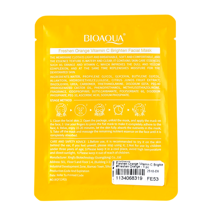 Bioaqua Freshen Orange Vitamin C Brighten Mask-image2 Bioaqua Freshen Orange Vitamin C Brighten Mask-image2