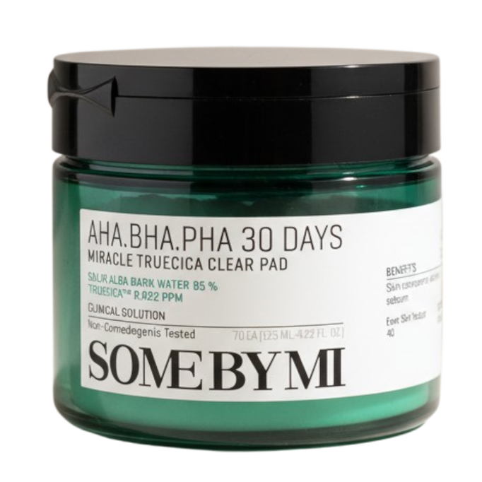 SOME BY MI AHA BHA PHA 30 Days Miracle Truecica Clear Pad Dual-Sided Exfoliation-image1 SOME BY MI AHA BHA PHA 30 Days Miracle Truecica Clear Pad Dual-Sided Exfoliation-image1