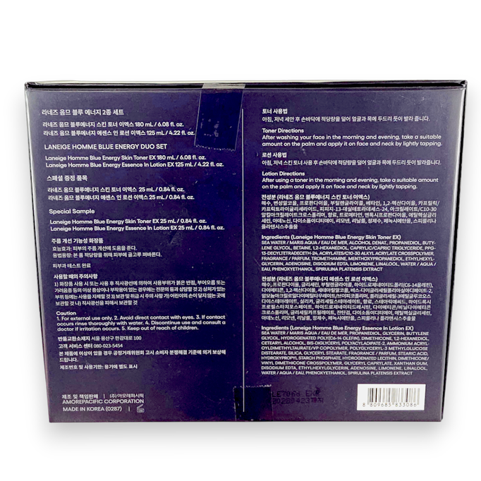Laneige Homme Blue Energy Skin Toner + Lotion Laneige Homme Blue Energy Skin Toner + Lotion