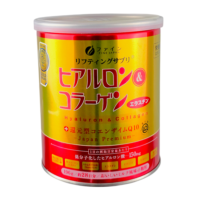 Fine Japan Hyaluron & Collagen +Ubiquinol Q10 Powder Can Type