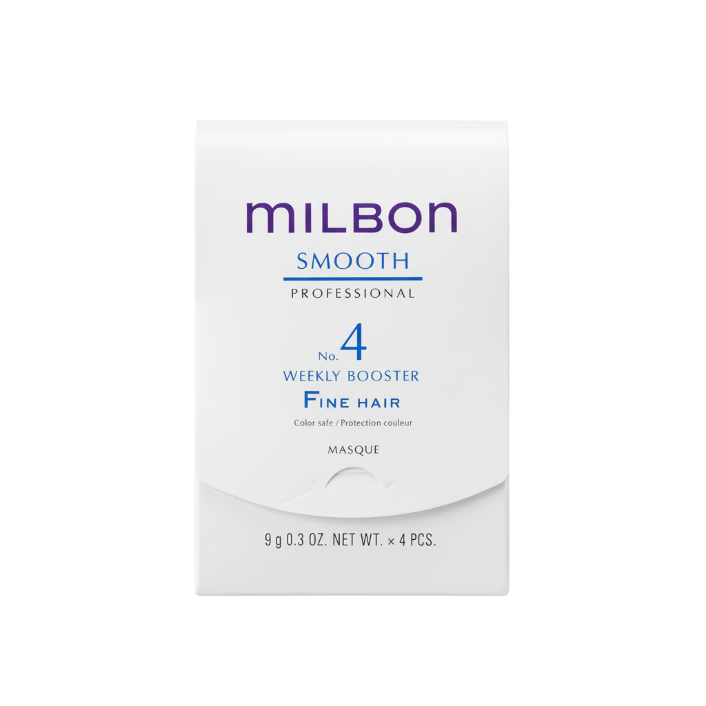 4 x 0.3 oz, Milbon Smooth No.4 Weekly Booster for Fine Hair