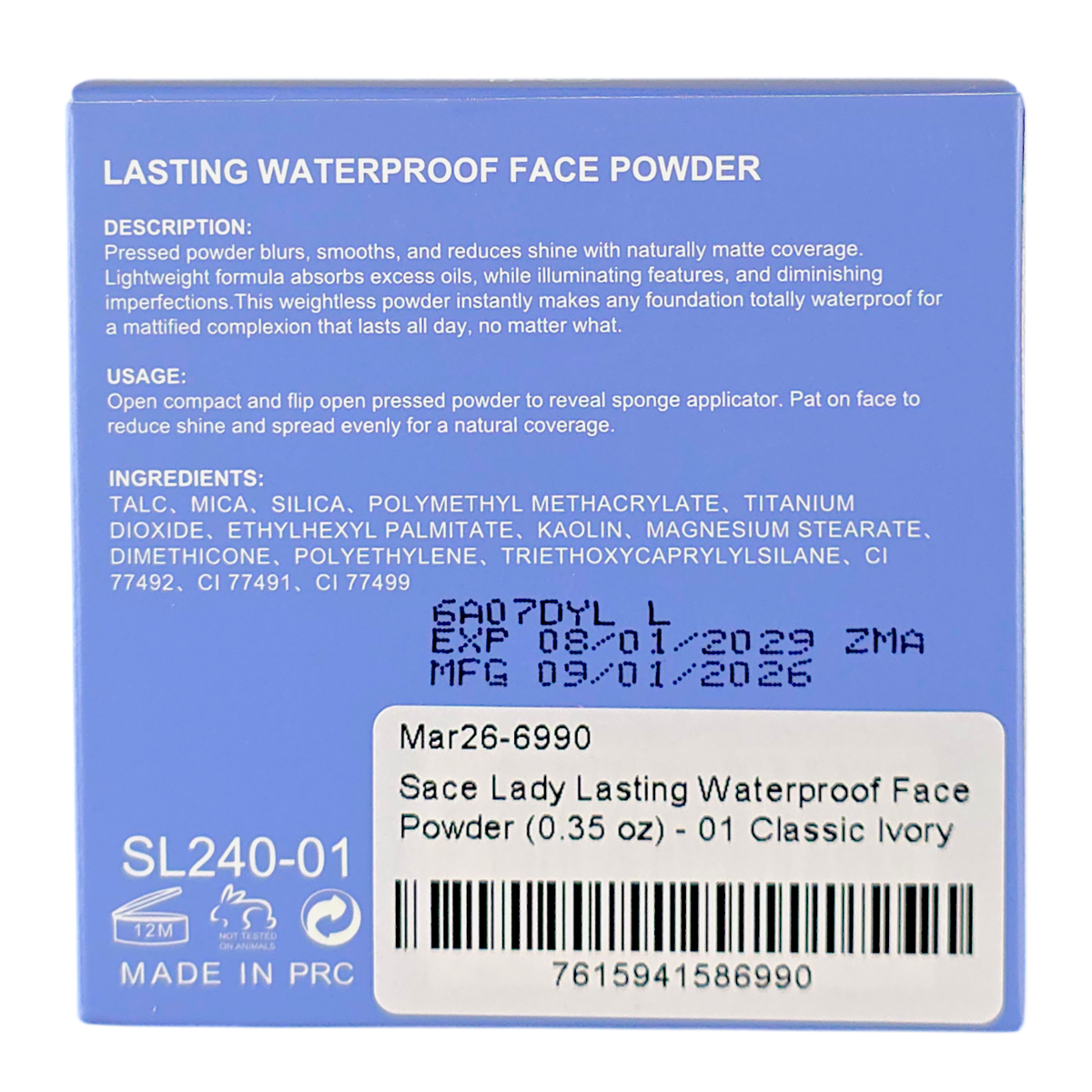 Sace Lady Lasting Waterproof Face Powder-image2 Sace Lady Lasting Waterproof Face Powder-image2