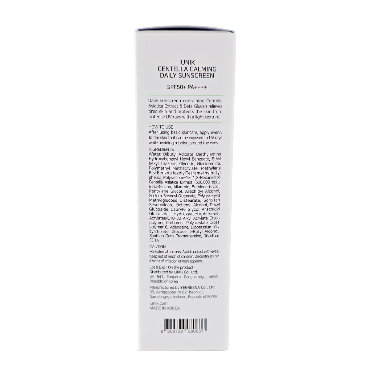Iunik Centella Calming Daily Sunscreen SPF 50+-image3