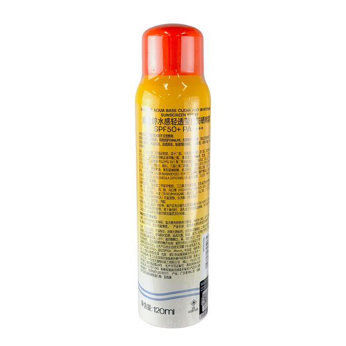 Mistine Aqua Base Clear and Whitening Sunscreen Spray SPF50+ PA+-image2 Mistine Aqua Base Clear and Whitening Sunscreen Spray SPF50+ PA+-image2