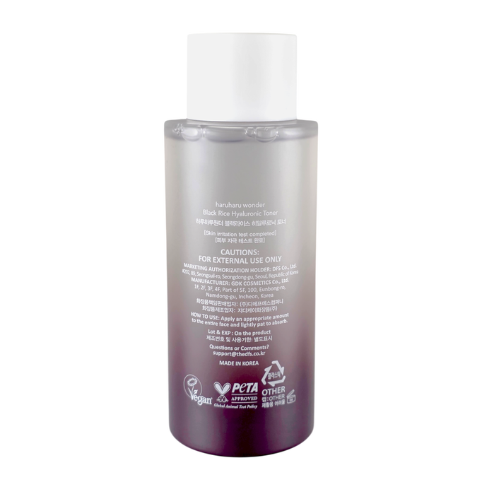 Haruharu Wonder Black Rice Hyaluronic Toner Lavender Oil