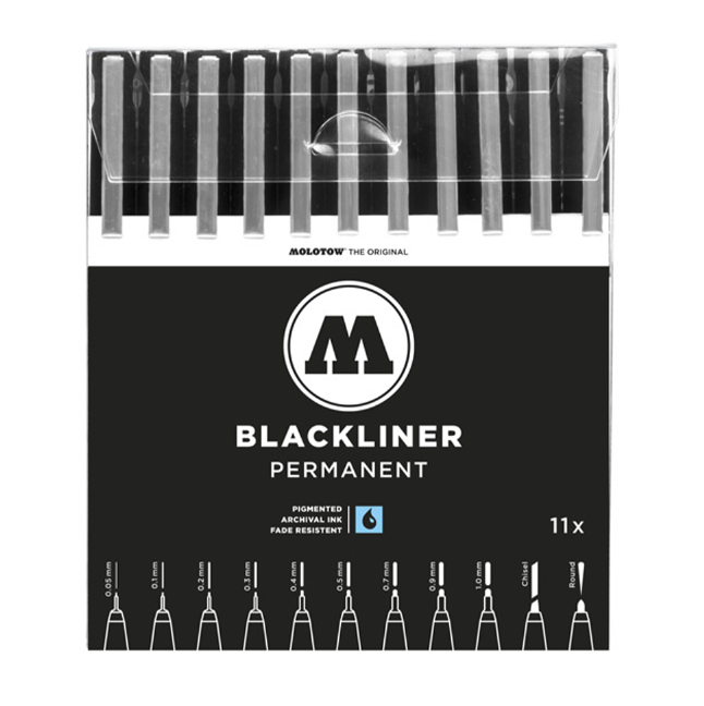 Molotow Blackliner 11 Piece Complete Pen Set