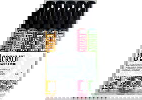 Pebeo Acrylic Marker Set of 5 Gold/Silver/Black/Red/Green