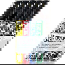 Pebeo Acrylic Marker Set of 5 Black/Yellow/Red/Blue/Green Pebeo Acrylic Marker Set of 5 Black/Yellow/Red/Blue/Green