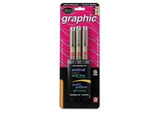 Sakura Pigma Graphic Pen Black Set of 3
