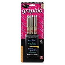 Sakura Pigma Graphic Pen Black Set of 3 Sakura Pigma Graphic Pen Black Set of 3