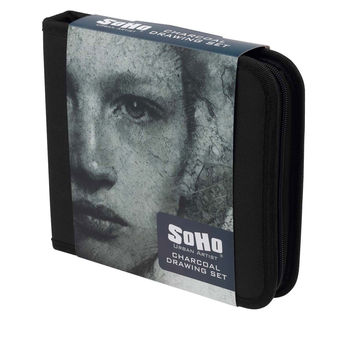 SoHo Charcoal Drawing Set + Mannequin in Zipper Case