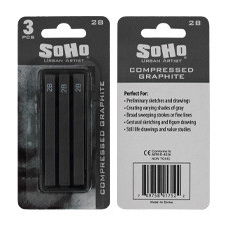 SoHo Compressed Graphite Stick 2B Pack of 3 SoHo Compressed Graphite Stick 2B Pack of 3