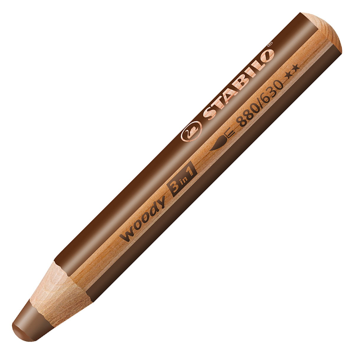 Stabilo Woody 3-in-1 Chunky Pencil Brown - (200038534)