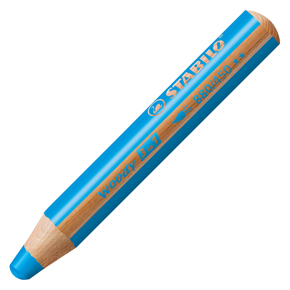 Stabilo Woody 3-in-1 Chunky Pencil Cyan Blue - (200038535)