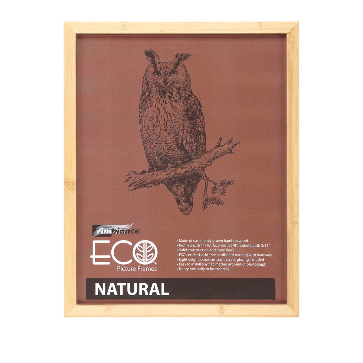 Ambiance Eco Bamboo Wood Frame Natural 12X16 - (91629)