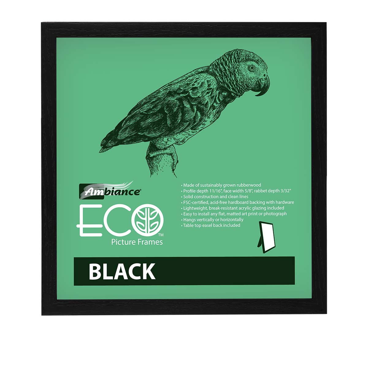 Ambiance Eco Rubber Wood Frame Black 4X4 - (91605)