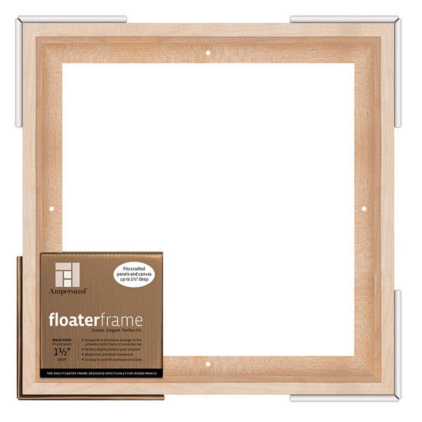 Ampersand Bold 1.5in Depth Floater Frame Maple 12x12 inch - (200025299)