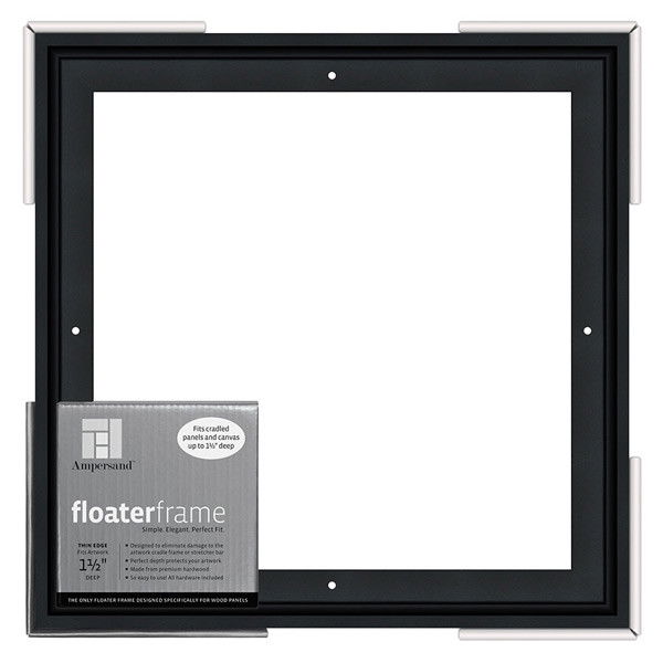 Ampersand Thin 1.5in Depth Floater Frame Black 12x12 inch - (200025339)