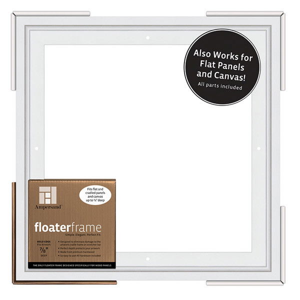Ampersand Bold 7/8in Depth Floater Frame White 12x12 inch - (200025289)