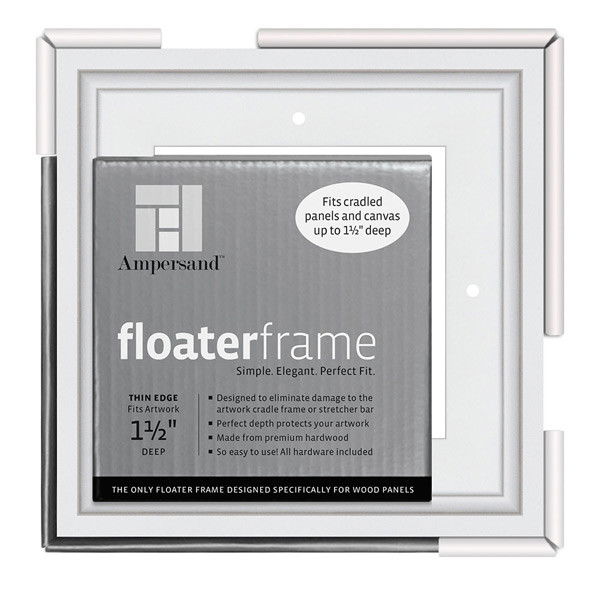 Ampersand Thin 1.5in Depth Floater Frame White 6x6 inch - (200029219)