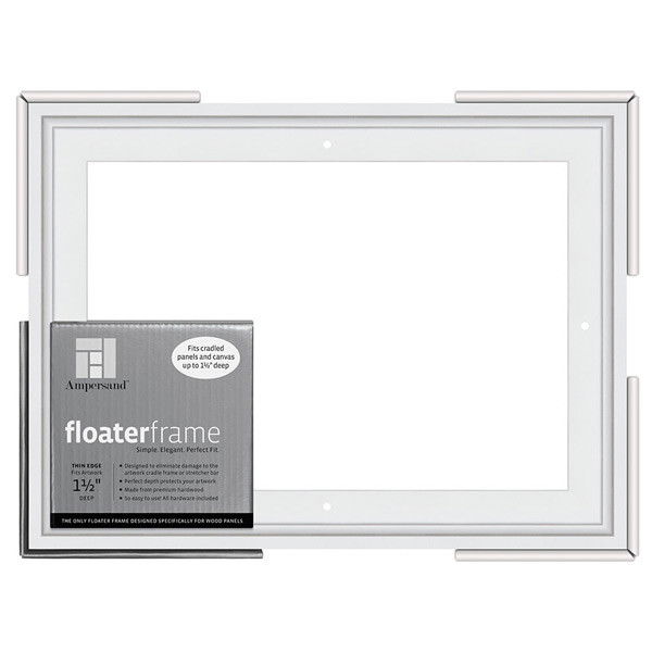Ampersand Thin 1.5in Depth Floater Frame White 9x12 inch - (200029220)