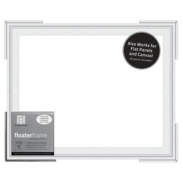 Ampersand Thin 7/8in Depth Floater Frame White 12x16 inch - (200029207)