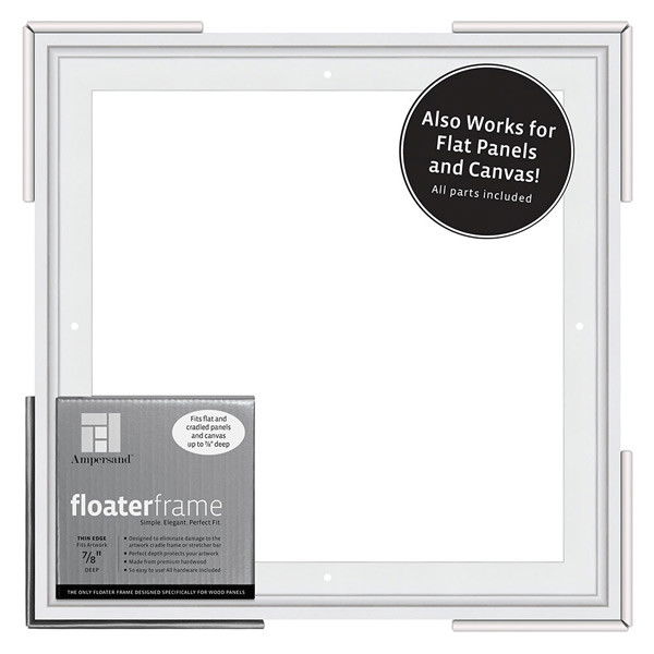 Ampersand Thin 7/8in Depth Floater Frame White 12x12 inch - (200025319)