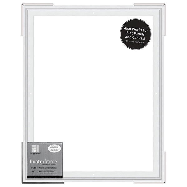Ampersand Thin 7/8in Depth Floater Frame White 16x20 inch - (200025320)