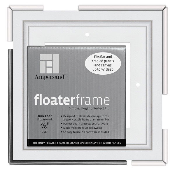 Ampersand Thin 7/8in Depth Floater Frame White 6x6 inch - (200029204)