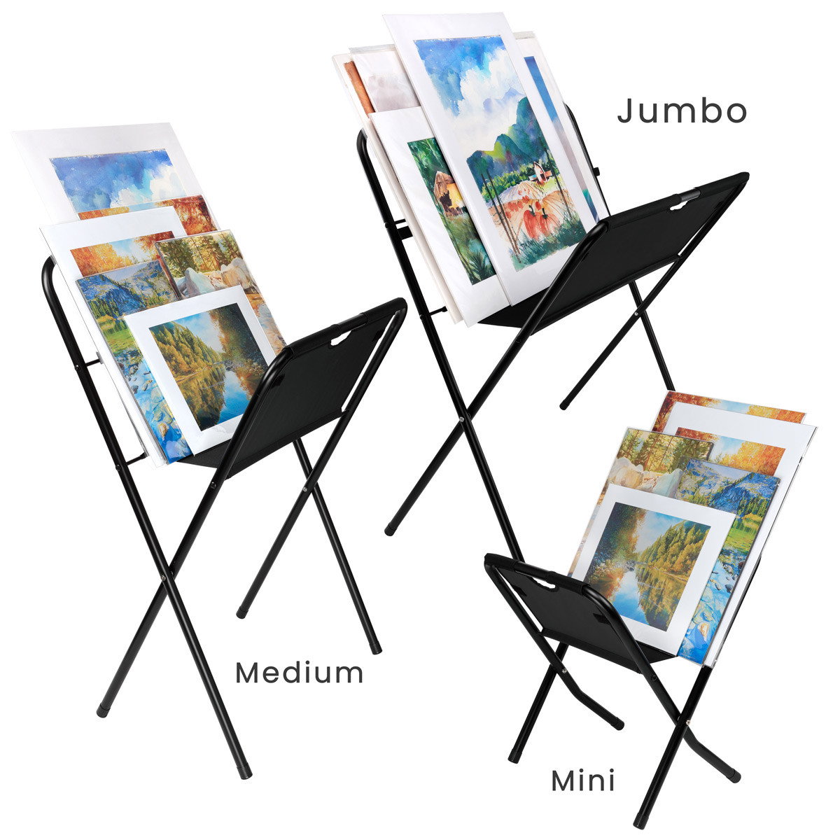 Creative Mark Black Canvas Folding Print Rack