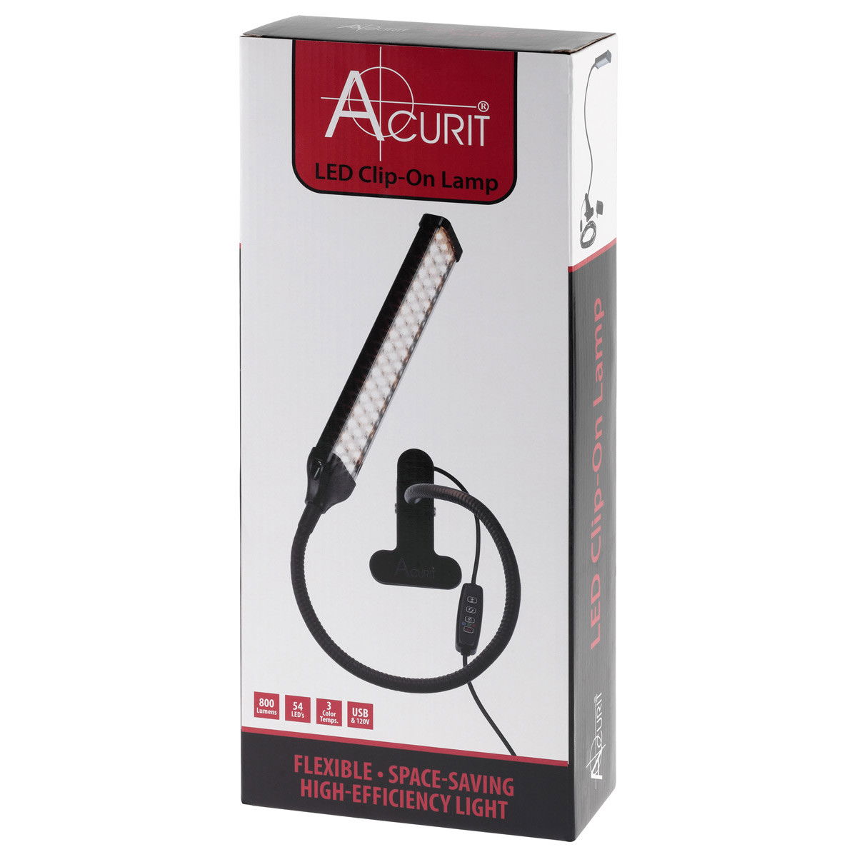 Acurit LED Clip-On Lamp Black - (90401)