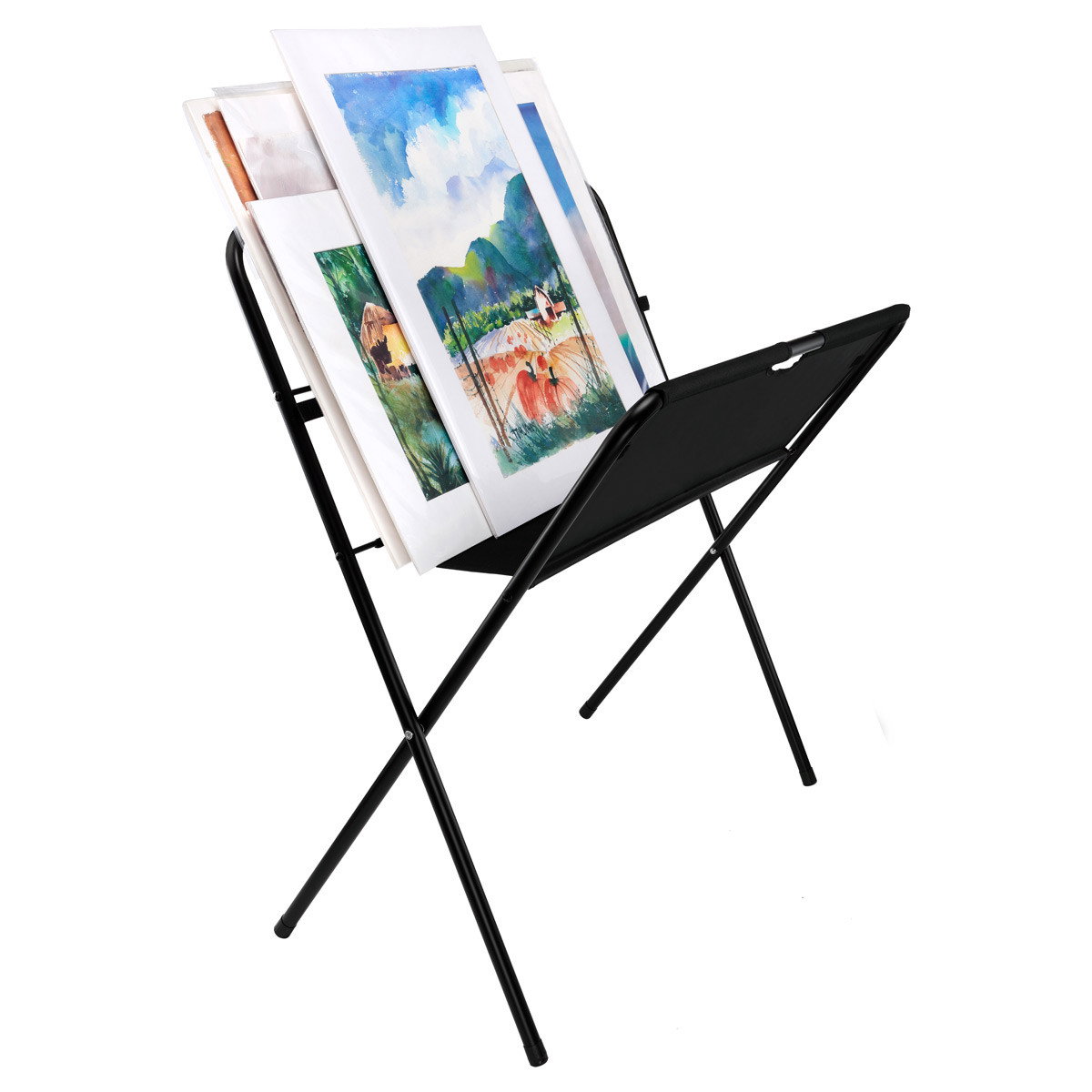 Creative Mark Black Canvas Jumbo Size Folding Print Rack - (43101)
