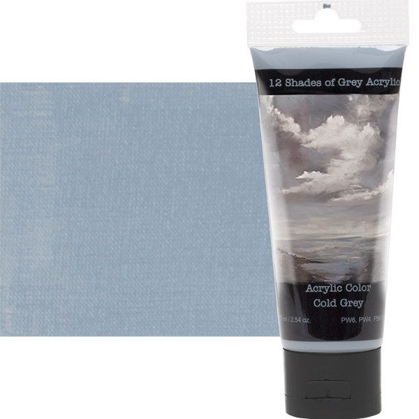 12 Shades of Grey Acrylic Paint Cold Grey 75ml Tube - (88302)