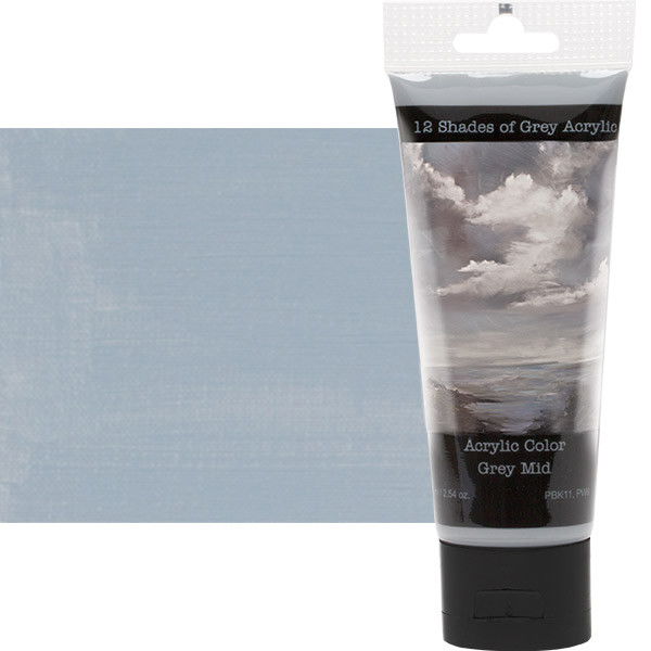 12 Shades of Grey Acrylic Paint Grey Mid 75ml Tube - (88304)