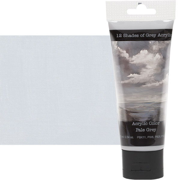 12 Shades of Grey Acrylic Paint Pale Grey 75ml Tube - (88306)