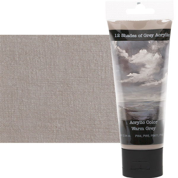 12 Shades of Grey Acrylic Paint Warm Grey 75ml tube - (88310)