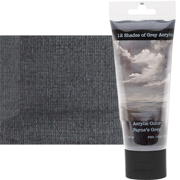 12 Shades of Grey Acrylic Paint Paynes Grey 75ml Tube - (88307)