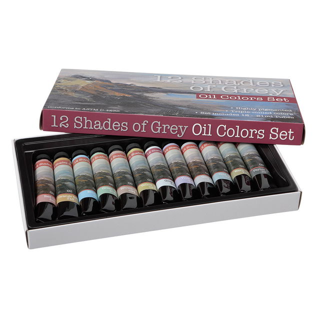 12 Shades of Grey Oil Color Set of (12) 12mL Tubes 12 Shades of Grey Oil Color Set of (12) 12mL Tubes