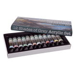 12 Shades of Grey Acrylic Set of (12) 21mL Tubes
