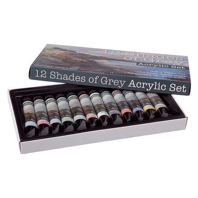 12 Shades of Grey Acrylic Set of (12) 21mL Tubes 12 Shades of Grey Acrylic Set of (12) 21mL Tubes