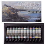 12 Shades of Grey Acrylic Set of (12) 21mL Tubes
