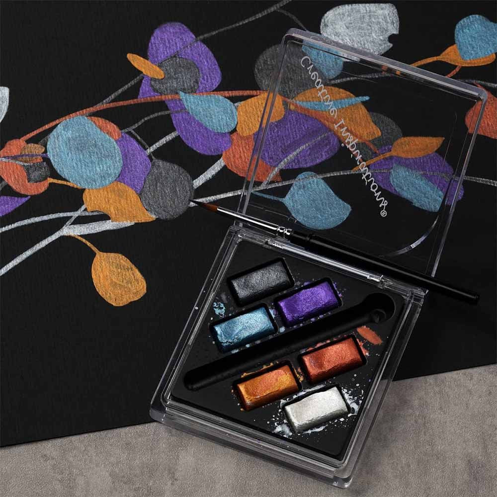 Creative Inspirations Watercolor Metallic 6 Pan Set with Mini Brush