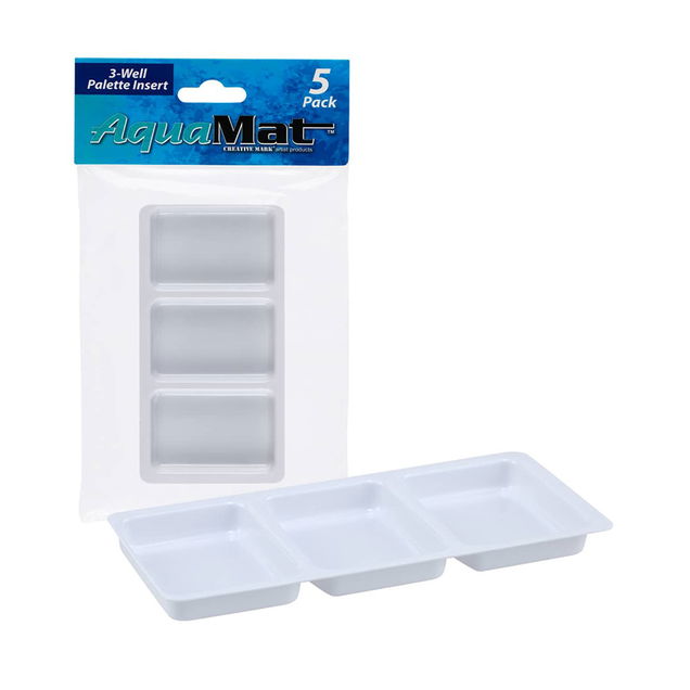 Creative Mark Aquamat 3-Well Palette Insert Pack of 5 Creative Mark Aquamat 3-Well Palette Insert Pack of 5