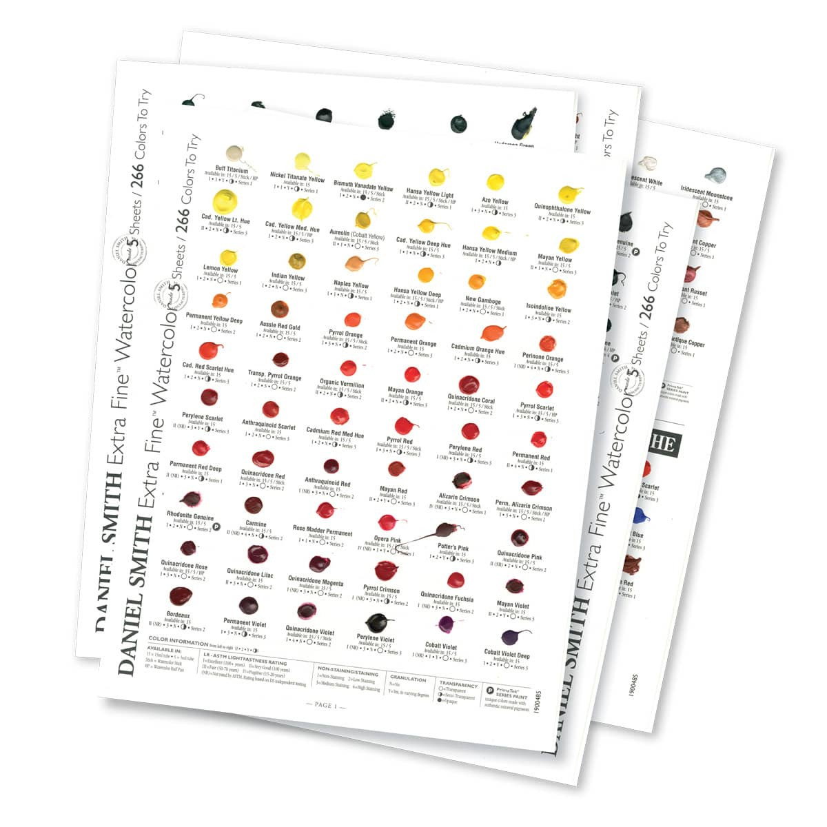 Daniel Smith Watercolor & Gouache Dot Card 266 Colors