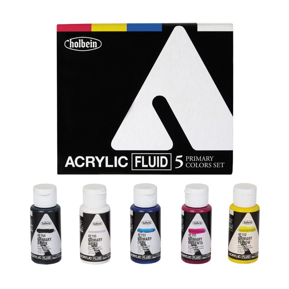 Holbein Fluid Acrylic 35ml Primary Set of 5