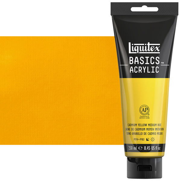Liquitex Basics 250ml Tube Cadmium Yellow Medium - (77800)